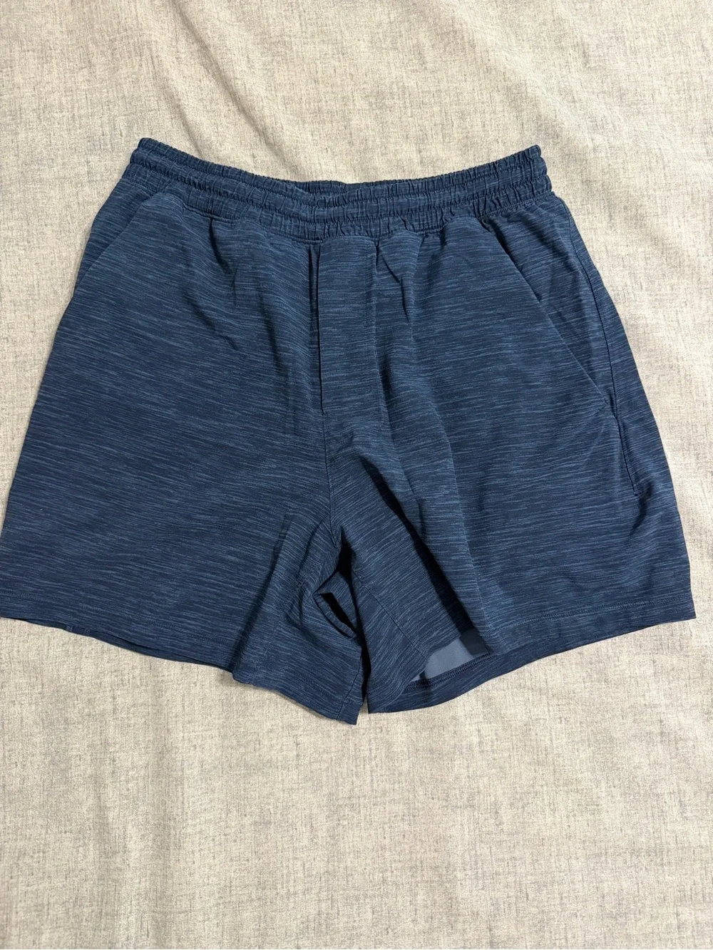 lululemon athletica Men's Heathered Navy Athletic Shorts